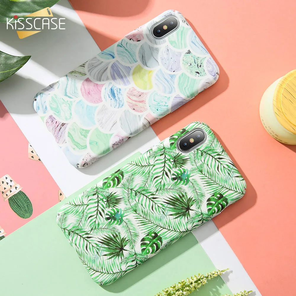 KISSCASE цветной чехол с рисунком для iPhone 7 Plus жесткий телефона из ПК X XS Max Xr 8 6 6s задняя
