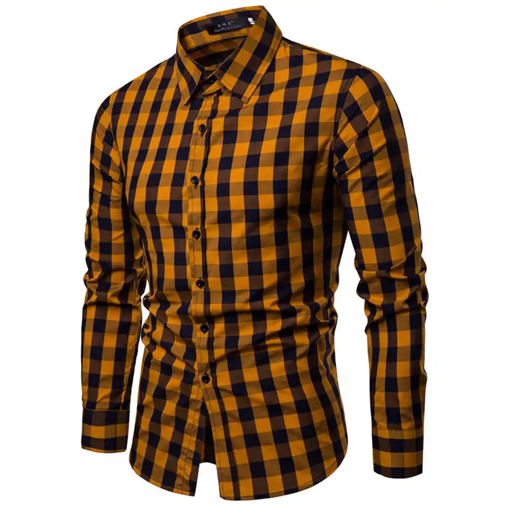 camisa cuadros amarilla