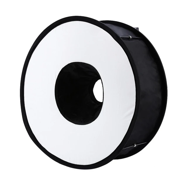 US $9.59 45cm Foldable Ring Speedlite Flash Diffuser Macro Shoot Round Softbox for Canon Nikon Sony Pentax G