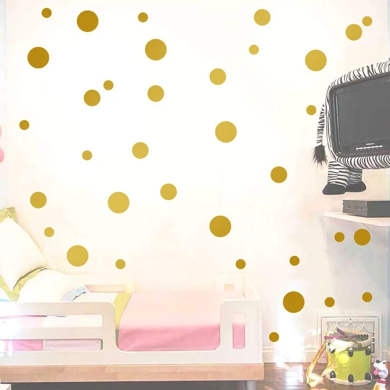 

Golden Pcs Wall Home Decor Personality Dots Polka Fashion DIY 54 Stickers