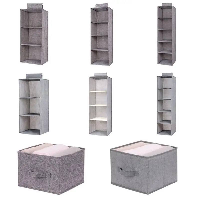 

Interlayer Drawer Type Wardrobe Waterproof And Moisture-proof Hanging Storage Bag Light Gray Dark Gray
