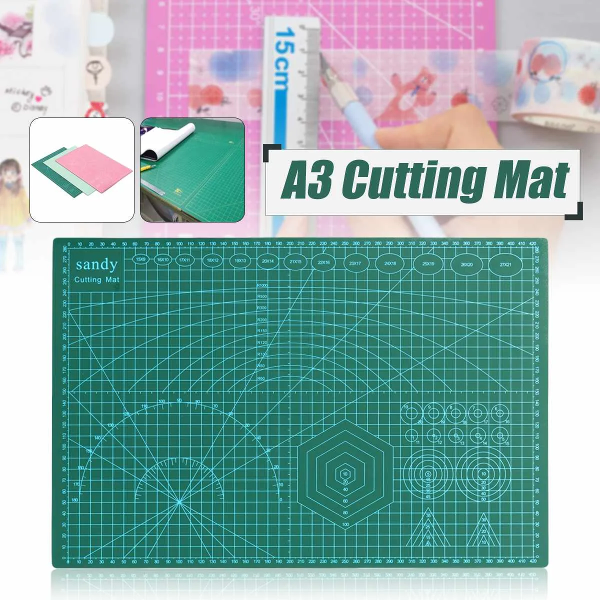 A3 Grid Lines Cutting Craft Mat Board Self Healing Non Slip Printed