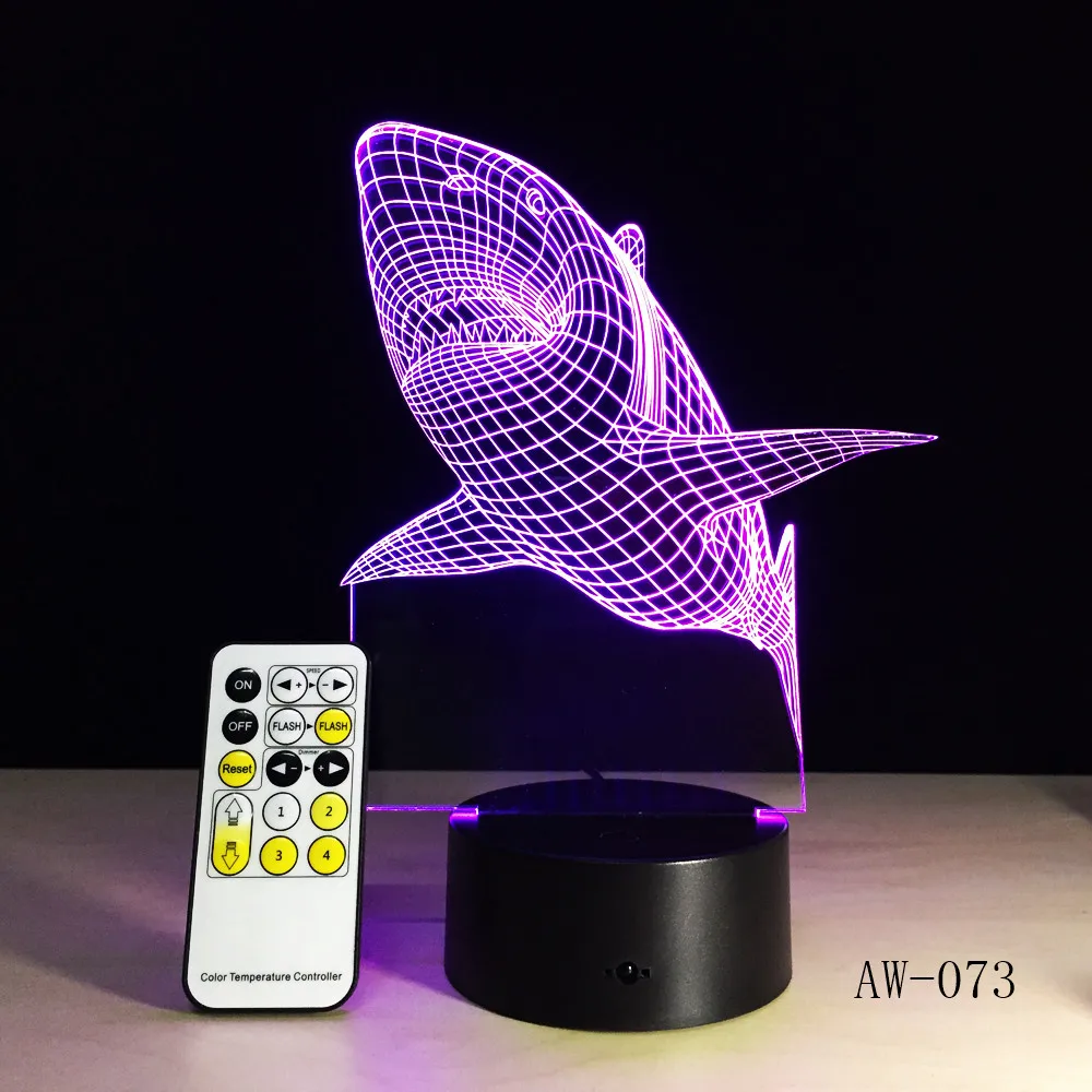 3d светодиодный ночник креативная настольная лампа в виде акулы для детей