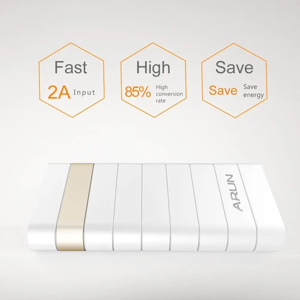 ARUN 20000 мАч Внешний аккумулятор повербанк 2 USB power Bank портативное зарядное