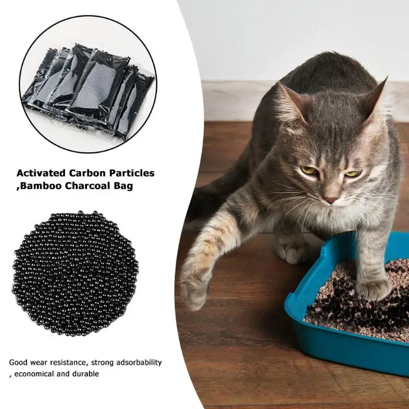 

500g Activated Carbon Bamboo Charcoal Bag Nanocrystalline Minerals Bag Fresh Air Bag For Cat Litter Pet Cat Supplies