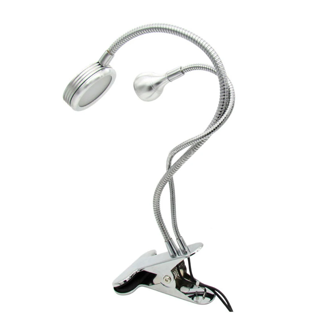 Double Head Creative 2 In 1 Clip Table Lamp Design Usb Adjustable Desk Light For Eyebrow Tattoo Nail Art Beauty Makeup Fishing