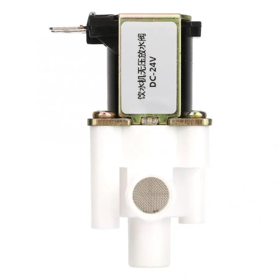 Трубчатый клапан 24 В нормально закрытый тип Электрический пластиковый электромагнитный клапан для воды обратная система Электрический клапан