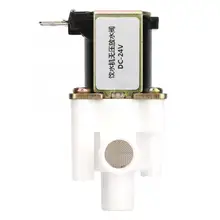 Трубчатый клапан 24 В нормально закрытый тип Электрический пластиковый электромагнитный клапан для воды обратная система Электрический клапан