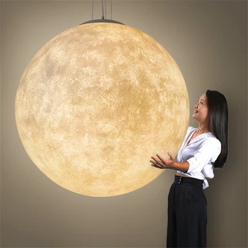 

Nordic LED Moon Pendant Lamp Ball Modern LED Pendant Light Resin Lamps Restaurant Bedroom Living Room Dining Decoration Lighting