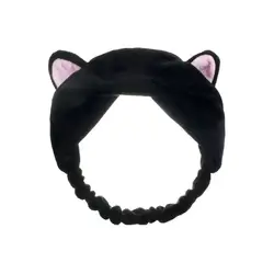 Для женщин девочек кошачьи уши Hairband повязка Макияж Вымойте лицо чистым Spa руководитель группы Обёрточная бумага маска для бьюти-операций