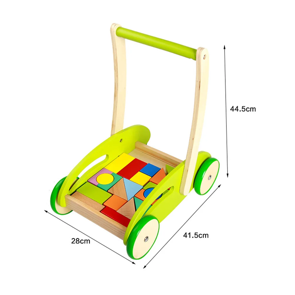 Складная Регулируемая прочная многофункциональная детская ходунка деревянная игрушка-каталка игрушечные тележки для детей ясельного возраста дети Bbay