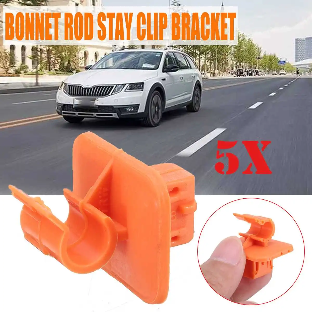 5pcs Car Rod Stay Clip Bracket High Quality Plastic Auto Front