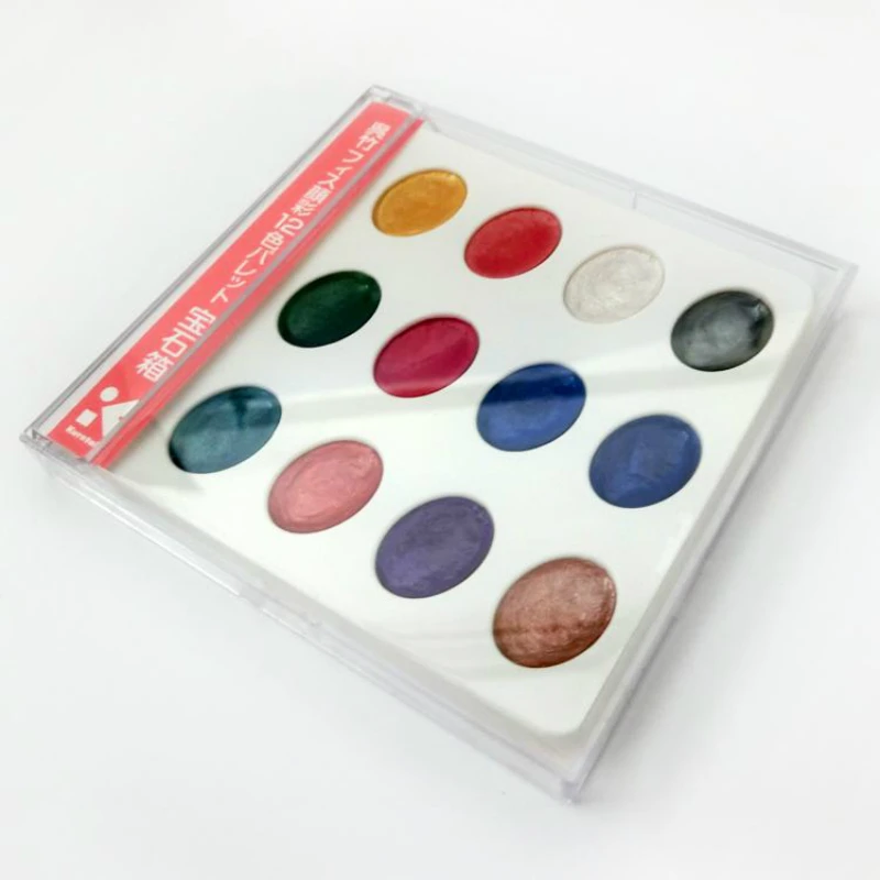 

12 colors pigment, pearlescent color, flash color, solid watercolor paint