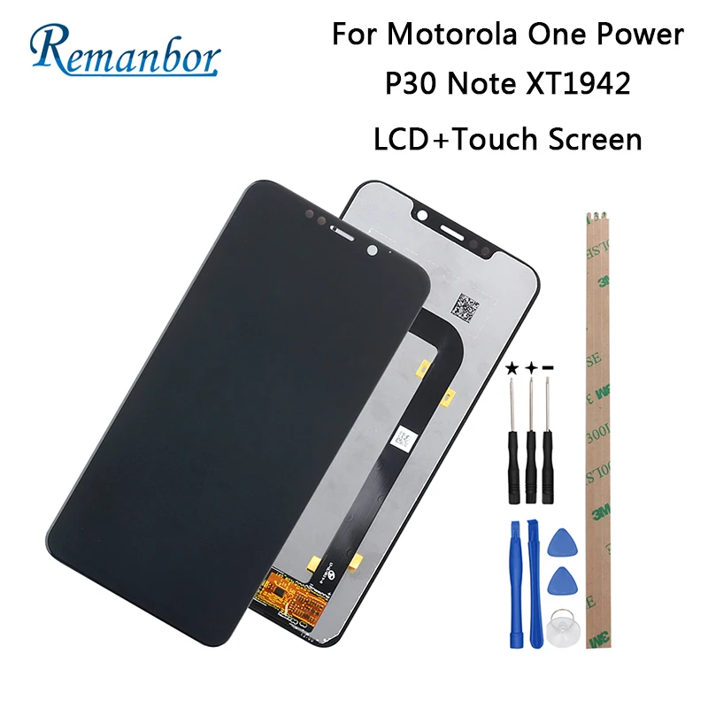 

Remanbor For Motorola P30 Note XT1942 6.2'' LCD Display + Touch Screen Assembly Repair For Motorola One Power + Tools + Adhesive