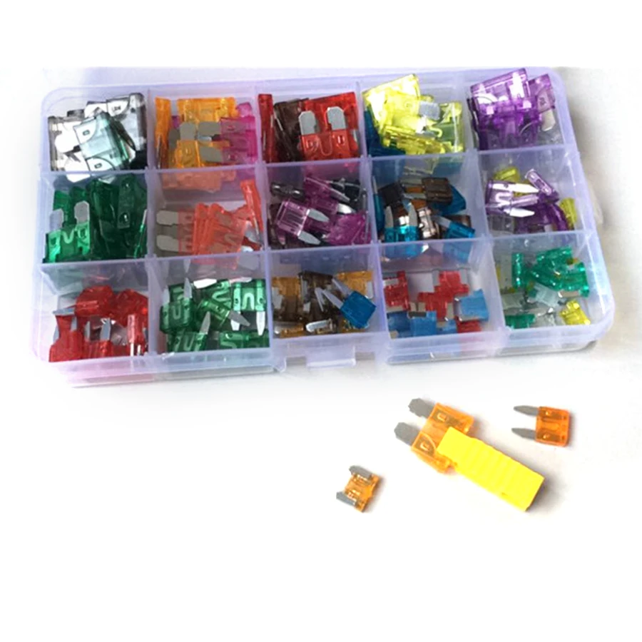 

165pc Car Fuse Mini Small Medium Size Blade Motorcycle SUV Replacement Fuses Kit ATC MINI Low Profile Mini Blade Fuse