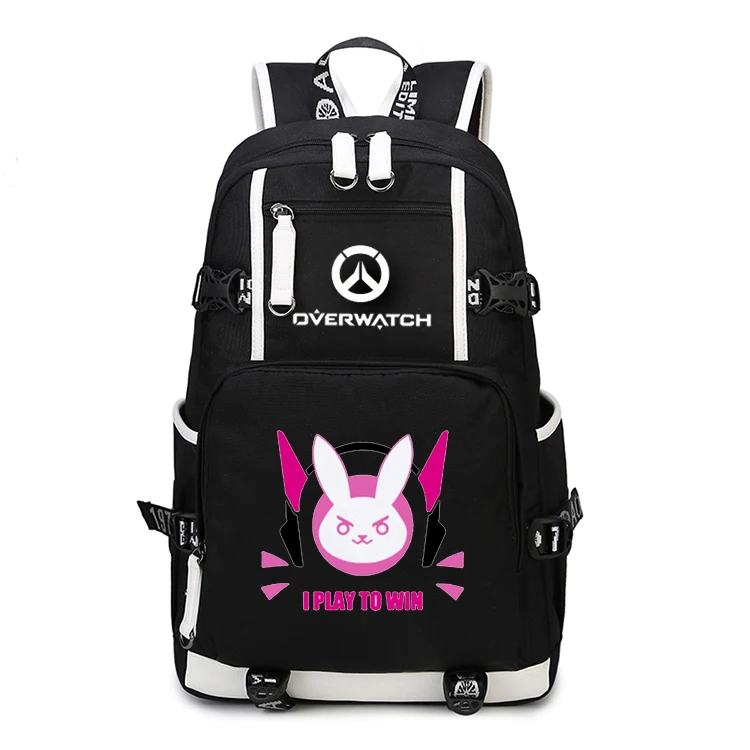 

Game OW Reaper DVA Mercy Canvas Backpack Student School Laptop Backpack Travel Bags Teenagers Rucksack 24 style
