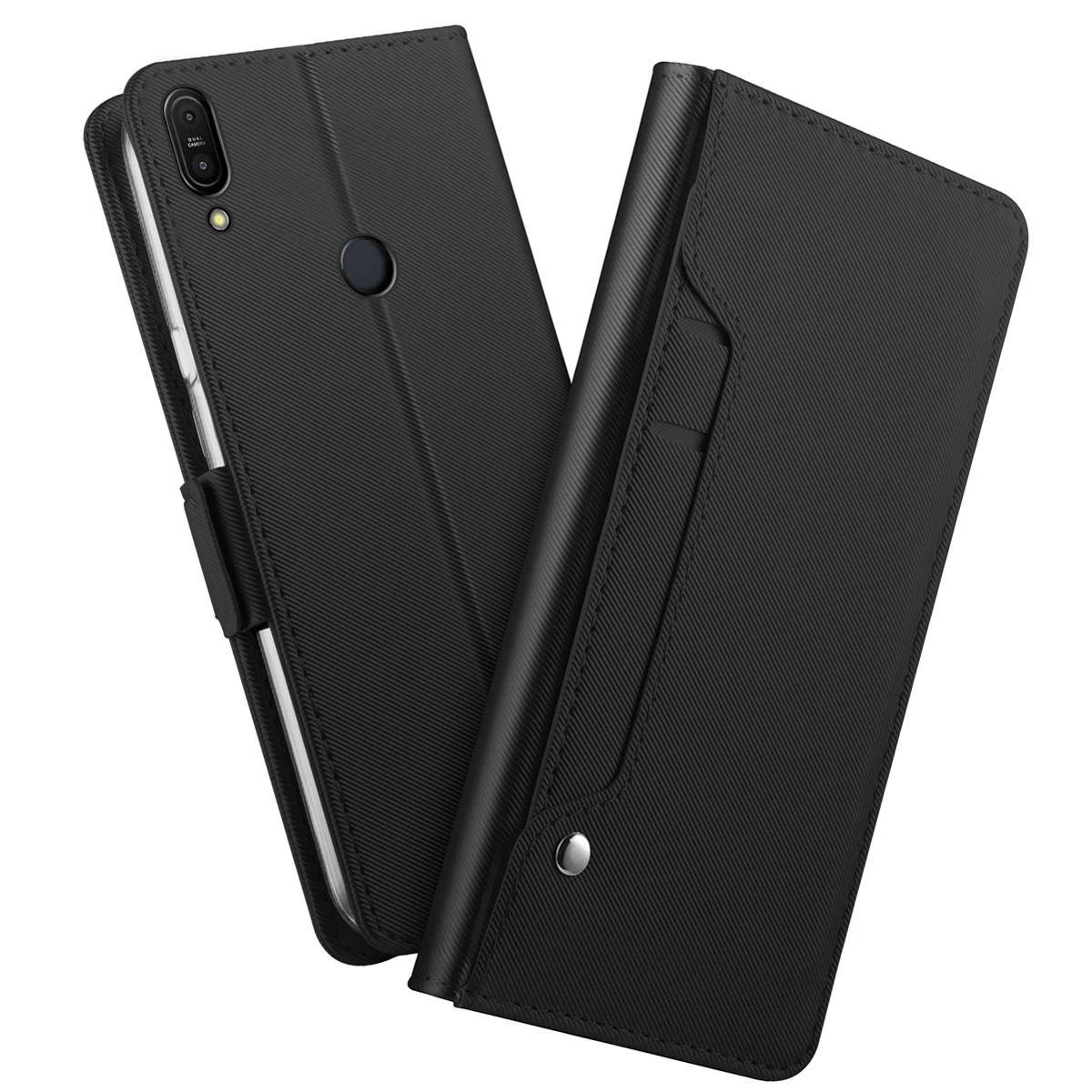 

For Asus Zenfone Max Pro M1 ZB601KL/ZB602KL Case with Mirror Kickstand Card Pocket PU Leather Flip Kickstand Wallet Cover Fundas