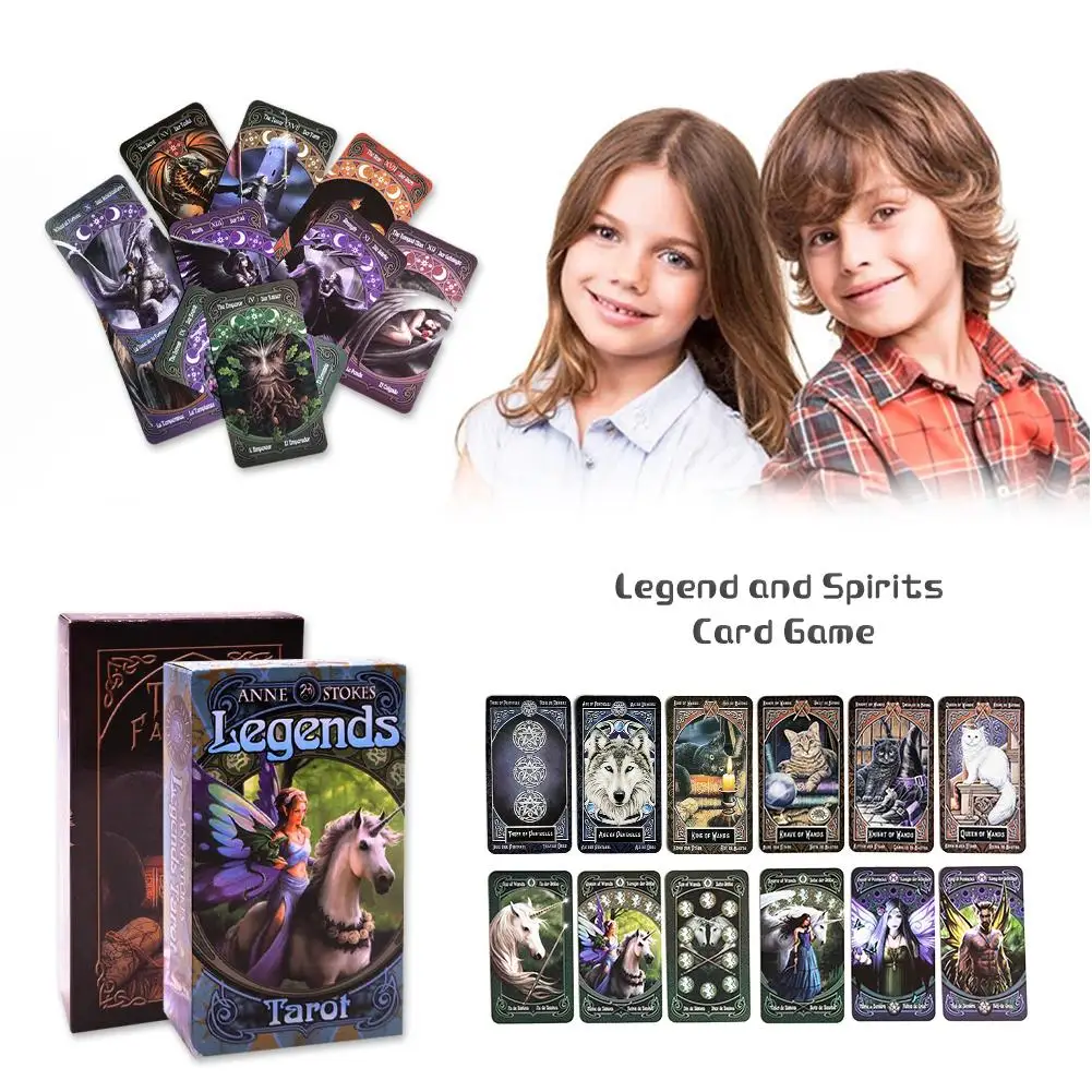 

2019 NEW 78pcs/set Custom Tarot Cards Deck Board Games 4 Languages Tarot Card to Read the Mythical Divination Fairies Card Games