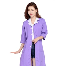 [Комплект] женские модные медицинские скрабы форма медсестры рабочая одежда v-образный вырез с длинными рукавами макет обертка лабораторное пальто