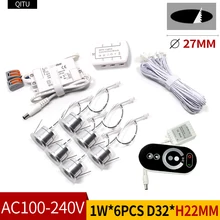 Точечный 6 шт./партия оконной рамы витрина барная стойка 110-220V маленький led-светильник 1W встраиваемые встроенный светодиодный выреза для 25 мм мини светодиодный светильник