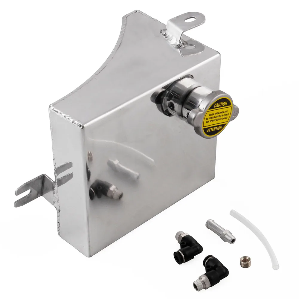 

FST003 Polished Aluminum Radiator Coolant Overflow Tank Can Reservoir Kit for Nissan 240SX S13 Tools Hand