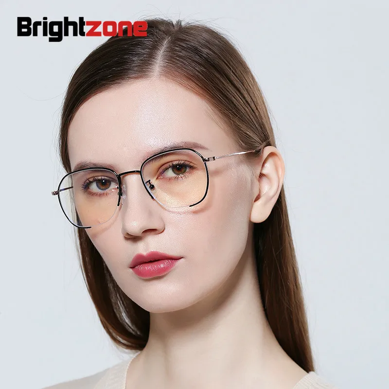 

Brightzone 2019 Metal Full Frame Men Women Glasses Spectacles Large Round Vintage Clear Transparent Lens Eyeglasses Unisex