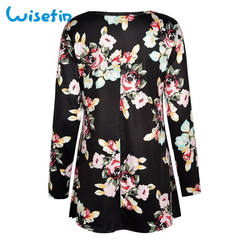Wisefin Women Maternity Nursing T-Shirt Floral Print Pregnant Clothes Breastfeeding Tee Shirt Tops Long Sleeve Pregnancy Tshirt