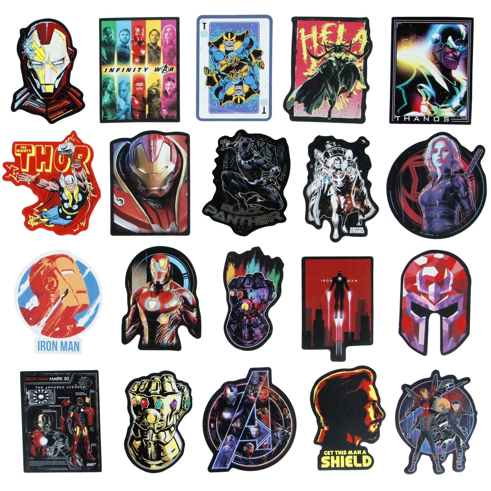 50Pcs//lot Luggage Sticker Marvel Super Hero Avengers Car Skateboard Laptop Decal