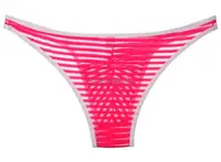 Men's Striped Briefs Stretchy Mesh Breathable Translucent U Convex Bikini Brief Pants 2