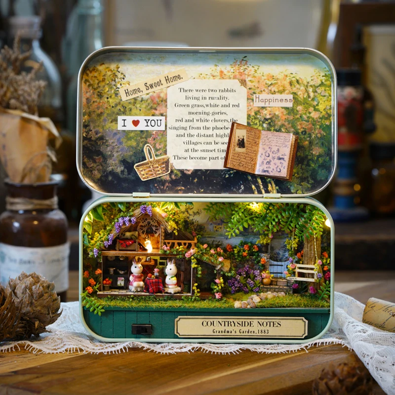 

HOT Box Theatre Diy Model Doll House Miniatures Furnitures Wooden Miniature Dollhouse Miniatures Toys For Doll House Accessories