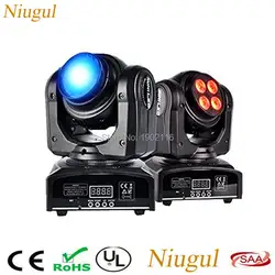 2 шт./лот светодиодный стирка двойными бортами Moving Head Light/4x10 W + 1x10 W Светодиодный луч света этапа/RGBW DMX512 светодиодный Вращающийся DJ точечные