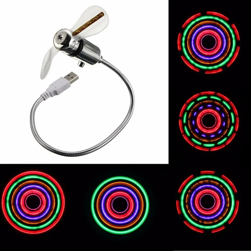 Durable font b Mini b font USB Fan portable gadgets Flexible Gooseneck LED Clock Cool For