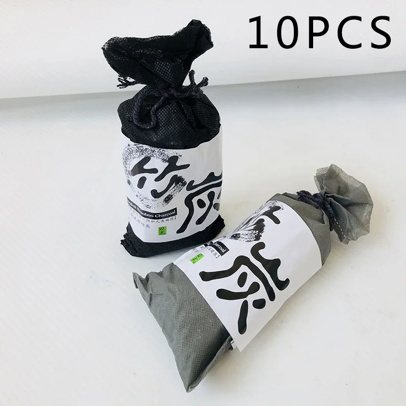 

10pcs 80g Air Purify Bag Fresh Active Bamboo Charcoal Carbon Bags Odour Remove