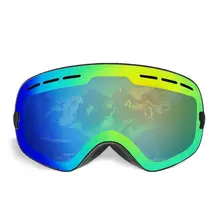 Занятий сноубордом, лыжами сноубордические очки Анти-туман объектив UV400 зимние Лыжный Спорт Защита глаз снегоход бескаркасные очки магнит