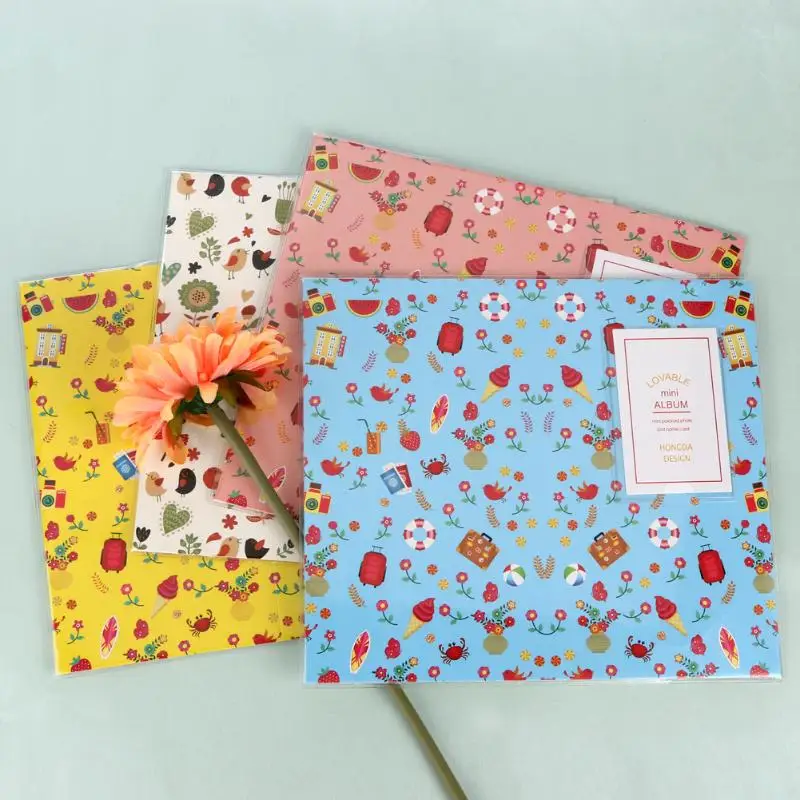 

84 Pockets Mini Photo Album Candy Color Camera Album PVC Photo Album Picture Interleaf Type Album Case Blue Pink Yellow White