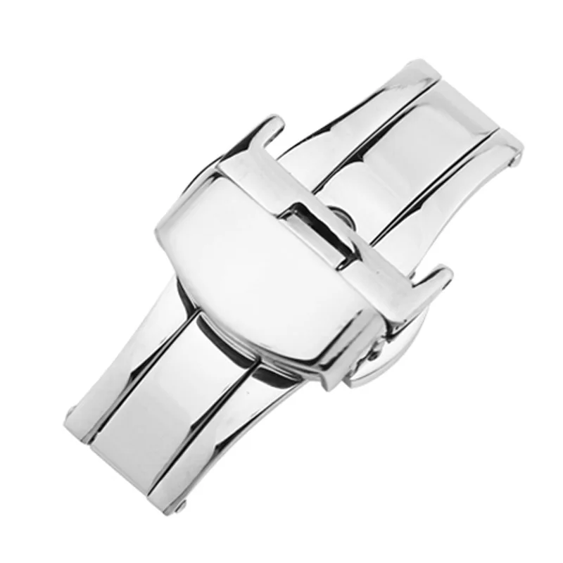 Watch Accessories Double Press Smooth Solid 316L Stainless Steel Watch Clasp Bottom Double Butterfly Belt Buckle Replacement