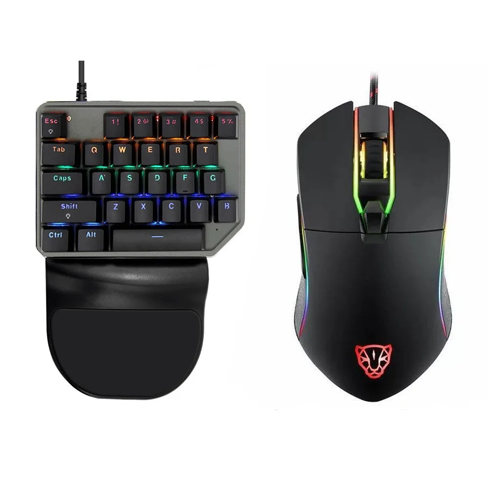 

Motospeed Gaming Wired PC Gamer Mouse Keyboard Combos Mini Mechanical Backlit Keypad 27 Keycap 3500 DPI 6 Button Mause Game Mice