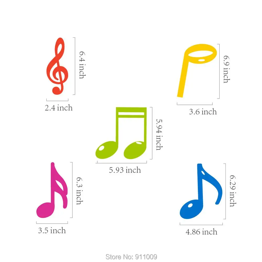 30pcs Set Pvc Music Theme Decorations Musical Note Cards Hanging