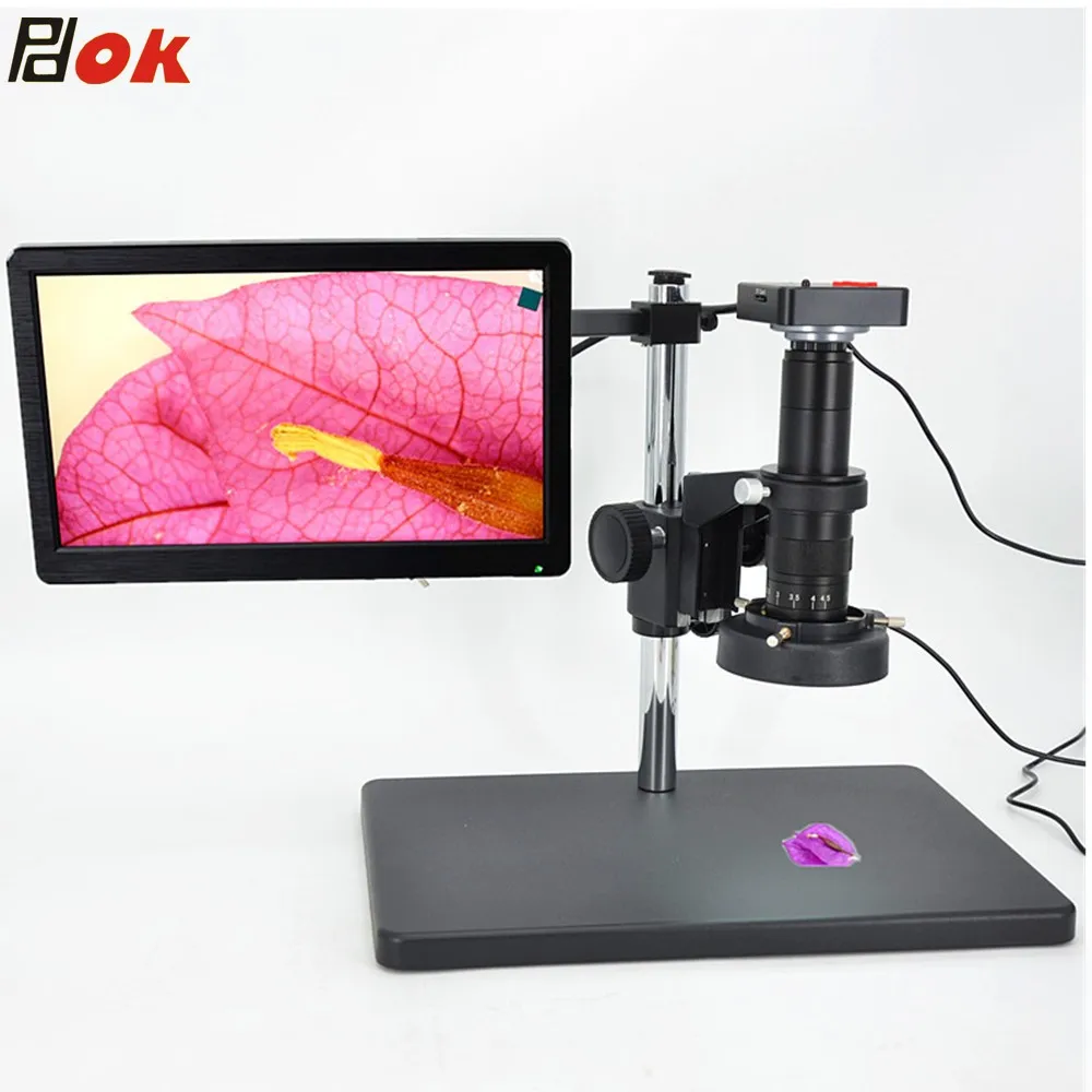 

21MP 60FPS HDMI USB Digital Industry Video Microscope with Camera Set System 10-180X C MOUNT Lens For Phone PCB Soldering