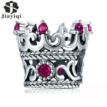 

Jiayiqi 2019 Fashion Jewelry 925 Sterling Silver Elegant Crown Beads Fit Charm Bracelet Necklace For Women DIY Accessories