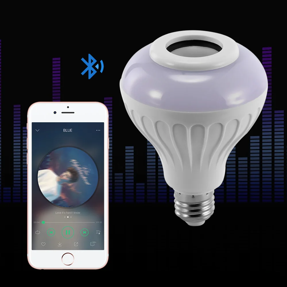 

Party Light LED Music Light Bulb Bluetooth Speaker 12 RGB Wireless Stereo Smart Music Bulb with 24 Keys Remote Control