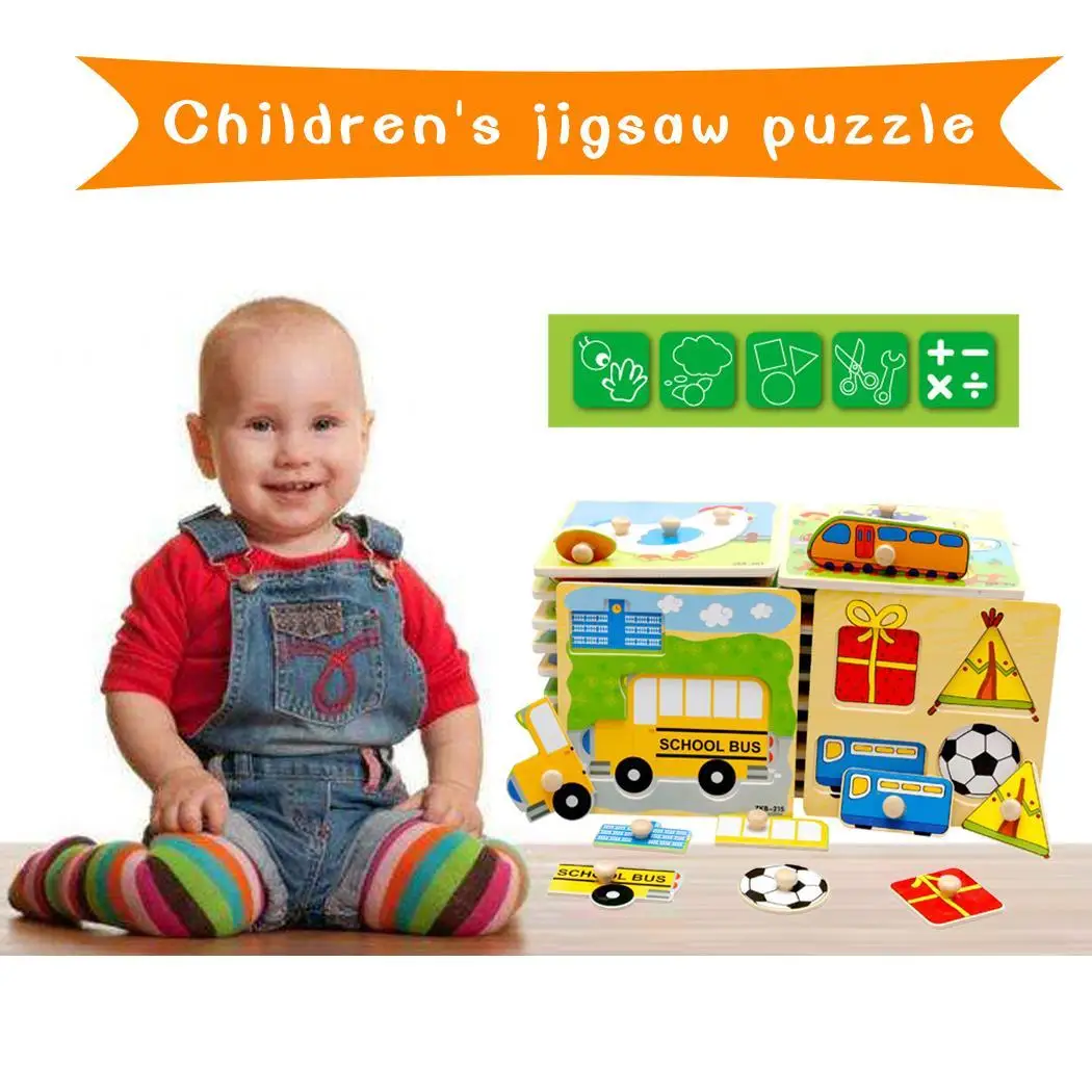 Детская красочная деревянная головоломка детская ранняя развивающие игрушки 3-6 лет развивающая игрушка случайный 0,07 кг