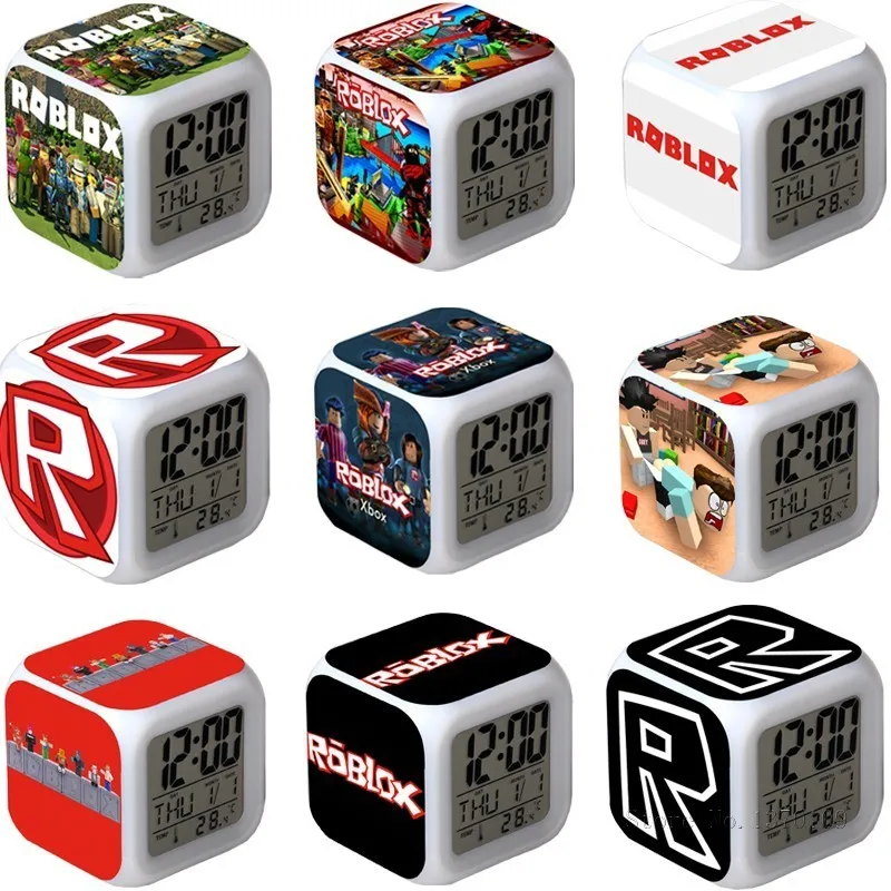 

Hot Roblox Action Figure Toys LED Alarm Clock Colorful Touch Flash Light Cartoon Animal Figuras Desktop Decoration For Kids 8CM