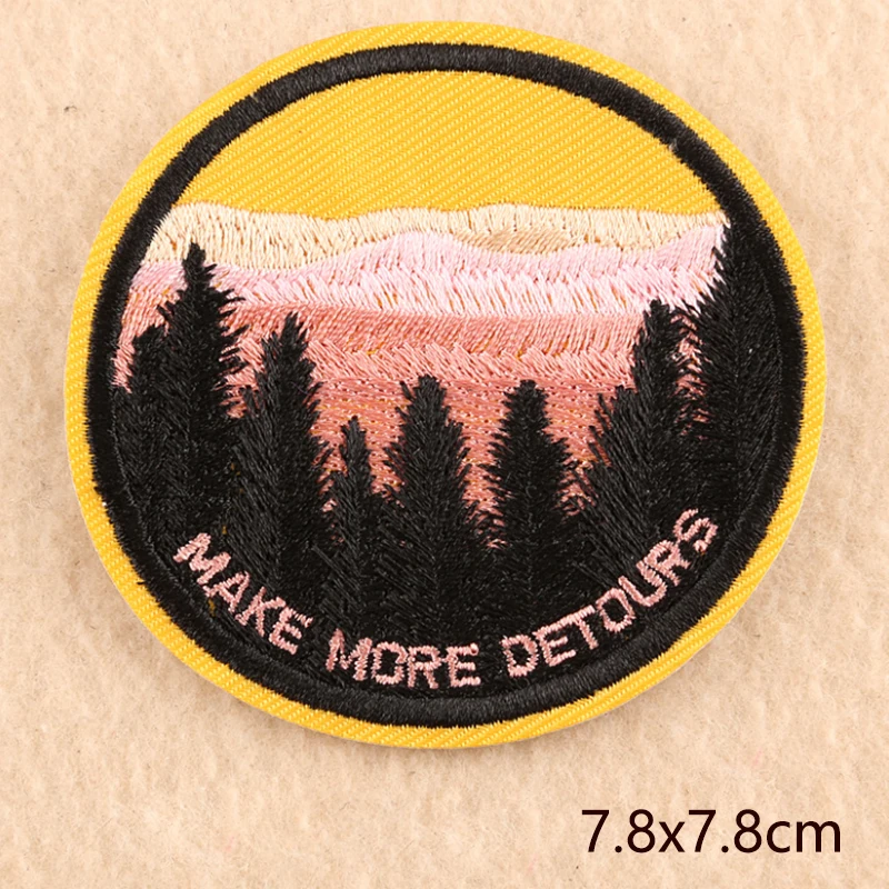 

Scenery Round High-quality parches Embroidered Iron on Patches for Clothing DIY Clothes Stickers Badges