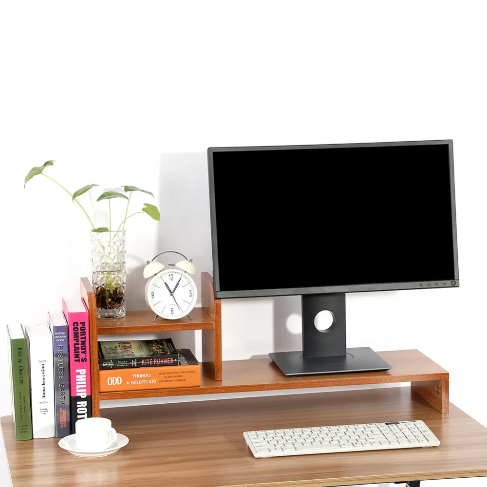 Office Wood Office Computer Desktop Tidy Storage Organizer