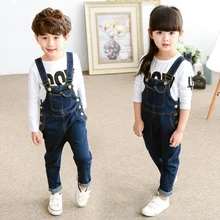 Fashion Children Kids Jeans Jumpsuits Kids Denim Overalls Autumn Spring Jean Pants Clothes YJS Dropship basik kids denim pants kids clothes children clothing