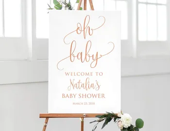 

Personalized Wood Plaque Welcome Sign, Baby Shower Welcome Sign,Calligraphy Welcome to Baby Shower Sign,Large Welcome Sign