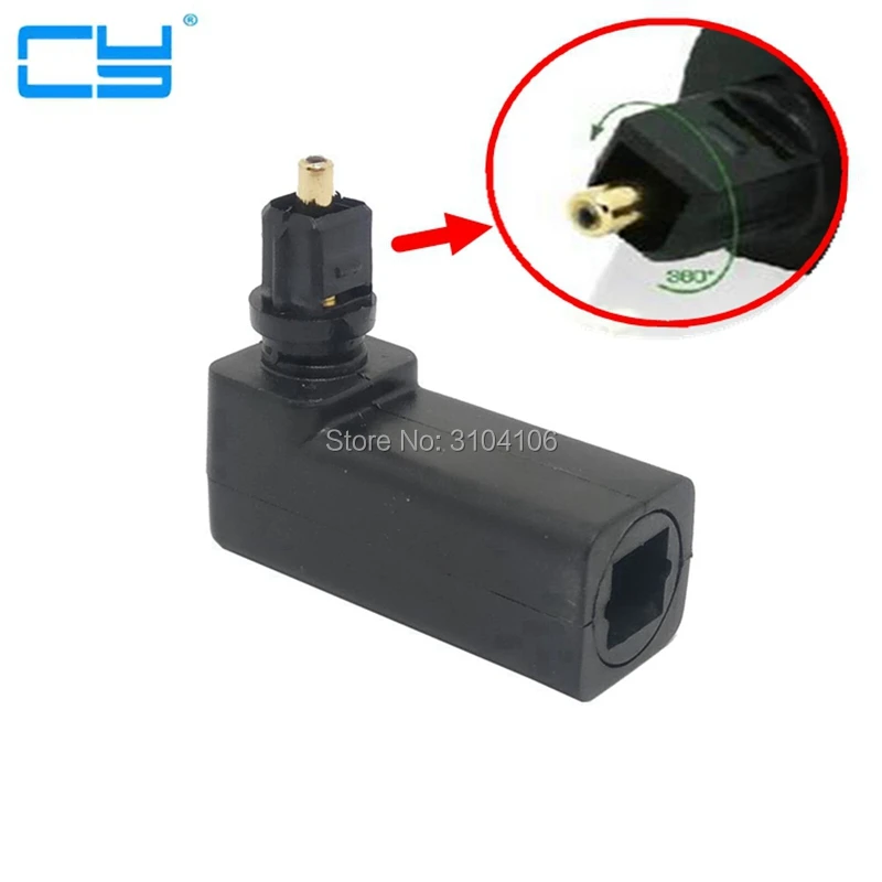 

Toslink 90 Degree Digital Optical Audio Cable Adapter Male to Female Right Angle 360 Rotates PC TV DVD Stereo Optical Cable