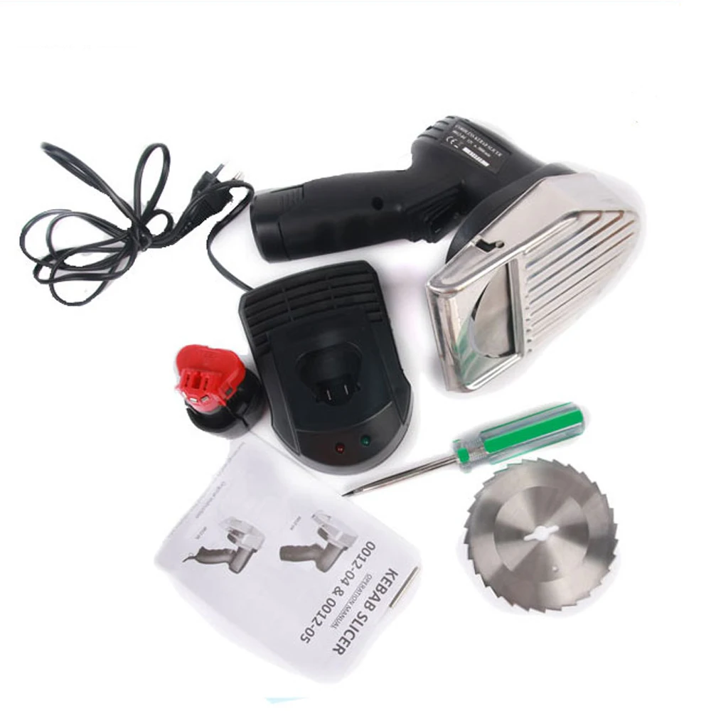 Electric Knife Shawarma Kebab Slicer Doner Cutter With Two Batteries With Two Blades Wireless Doner Kebab Slicer
