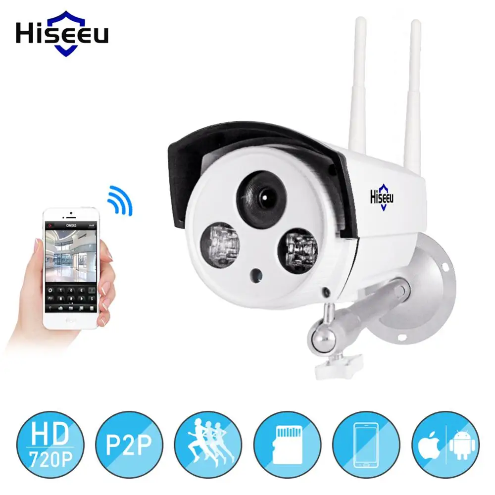 

Hiseeu Wifi IP Camera HD 720P Wireless Outdoor Security Camera Waterproof Night Vision Camera 1MP P2P Wifi Camera CCTV